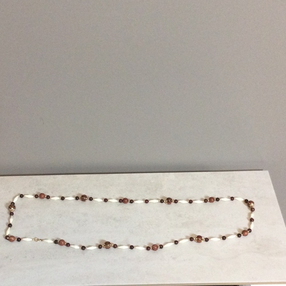 22” ivory and wooden bead necklace
